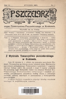 Pszczelarz : organ Towarzystwa Pszczelniczego w Krakowie. 1920, nr 1
