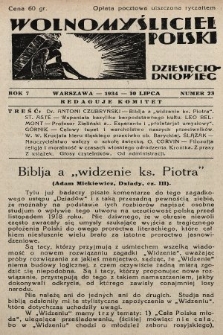 Wolnomyśliciel Polski. 1934, nr 23