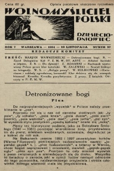 Wolnomyśliciel Polski. 1934, nr 37