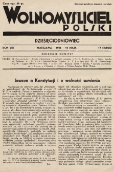Wolnomyśliciel Polski. 1935, nr 17