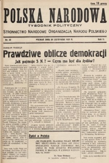 Polska Narodowa : tygodnik polityczny. 1937, nr 48