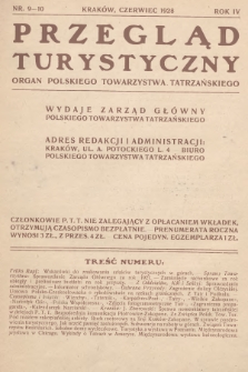 Przegląd Turystyczny : organ Polskiego Towarzystwa Tatrzańskiego. 1928, nr 9-10