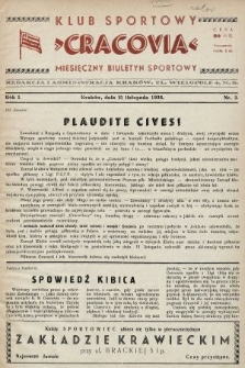 Klub Sportowy „Cracovia” : miesięczny biuletyn sportowy. 1936, nr 3