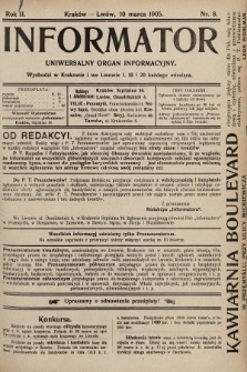 Informator : uniwersalny organ informacyjny. 1905, nr 8