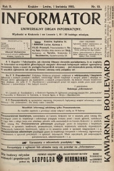 Informator : uniwersalny organ informacyjny. 1905, nr 10