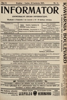 Informator : uniwersalny organ informacyjny. 1905, nr 11