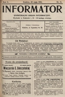 Informator : uniwersalny organ informacyjny. 1905, nr 15