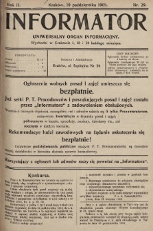 Informator : uniwersalny organ informacyjny. 1905, nr 29