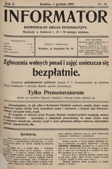 Informator : uniwersalny organ informacyjny. 1905, nr 34