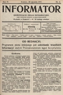 Informator : uniwersalny organ informacyjny. 1907, nr 3