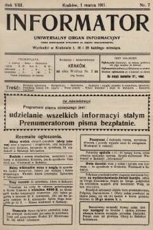 Informator : uniwersalny organ informacyjny. 1911, nr 7