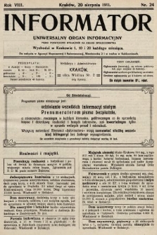 Informator : uniwersalny organ informacyjny. 1911, nr 24