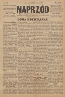 Naprzód : organ centralny polskiej partyi socyalno-demokratycznej. 1907, nr 170 [nakład pierwszy skonfiskowany]