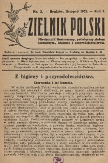 Zielnik Polski : miesięcznik ilustrowany, poświęcony ziołom leczniczym, higjenie i przyrodolecznictwu. 1921, nr 2