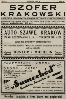 Szofer Krakowski : miesięcznik Zawodowego Związku Automobilistów w Krakowie. 1928, nr 6