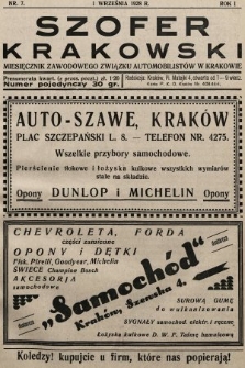 Szofer Krakowski : miesięcznik Zawodowego Związku Automobilistów w Krakowie. 1928, nr 7