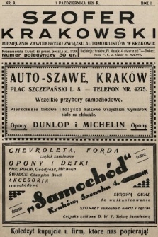 Szofer Krakowski : miesięcznik Zawodowego Związku Automobilistów w Krakowie. 1928, nr 8