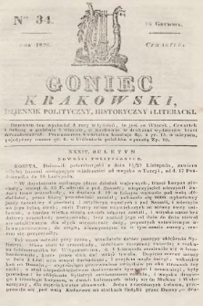 Goniec Krakowski : dziennik polityczny, historyczny i literacki. 1828, nr 34