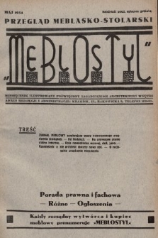 Meblostyl : przegląd meblarsko-stolarski : miesięcznik ilustrowany poświęcony zagadnieniom architektury wnętrz. 1934, nr 2