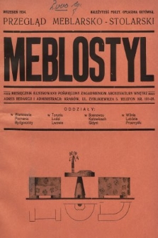 Meblostyl : przegląd meblarsko-stolarski : miesięcznik ilustrowany poświęcony zagadnieniom architektury wnętrz. 1934, nr 5