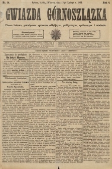 Gwiazda Górnoszlązka : pismo ludowe, poświęcone sprawom politycznym, spółecznym i oświacie. 1891, nr 14