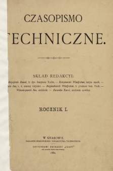 Czasopismo Techniczne. 1880, spis rzeczy