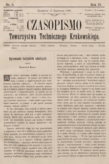 Czasopismo Towarzystwa Technicznego Krakowskiego. 1890, nr 6