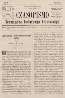 Czasopismo Towarzystwa Technicznego Krakowskiego. 1890, nr 8