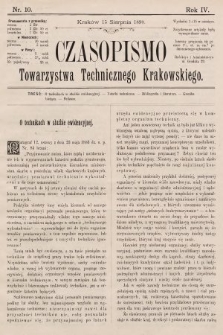 Czasopismo Towarzystwa Technicznego Krakowskiego. 1890, nr 10