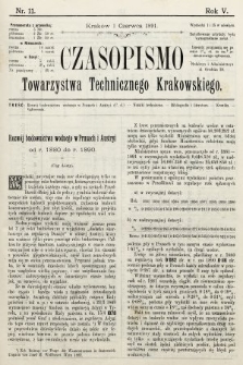 Czasopismo Towarzystwa Technicznego Krakowskiego. 1891, nr 11