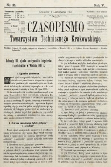 Czasopismo Towarzystwa Technicznego Krakowskiego. 1891, nr 21