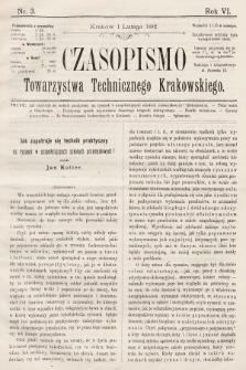 Czasopismo Towarzystwa Technicznego Krakowskiego. 1892, nr 3