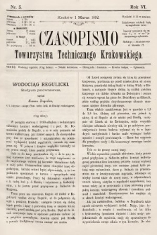 Czasopismo Towarzystwa Technicznego Krakowskiego. 1892, nr 5