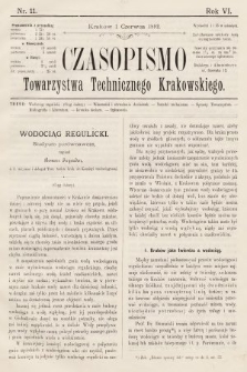 Czasopismo Towarzystwa Technicznego Krakowskiego. 1892, nr 11