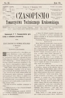 Czasopismo Towarzystwa Technicznego Krakowskiego. 1892, nr 15