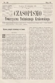 Czasopismo Towarzystwa Technicznego Krakowskiego. 1892, nr 22
