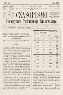 Czasopismo Towarzystwa Technicznego Krakowskiego. 1893, nr 17