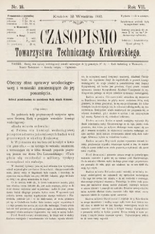 Czasopismo Towarzystwa Technicznego Krakowskiego. 1893, nr 18
