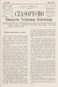 Czasopismo Towarzystwa Technicznego Krakowskiego. 1893, nr 23