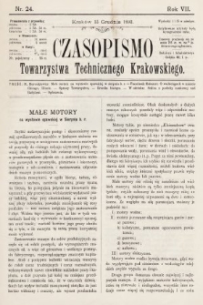 Czasopismo Towarzystwa Technicznego Krakowskiego. 1893, nr 24