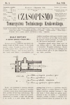 Czasopismo Towarzystwa Technicznego Krakowskiego. 1894, nr 1