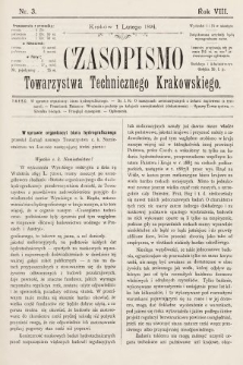 Czasopismo Towarzystwa Technicznego Krakowskiego. 1894, nr 3