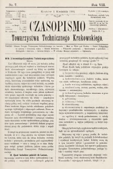 Czasopismo Towarzystwa Technicznego Krakowskiego. 1894, nr 7