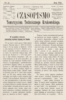 Czasopismo Towarzystwa Technicznego Krakowskiego. 1894, nr 11