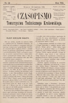 Czasopismo Towarzystwa Technicznego Krakowskiego. 1894, nr 12