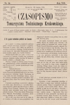 Czasopismo Towarzystwa Technicznego Krakowskiego. 1894, nr 14