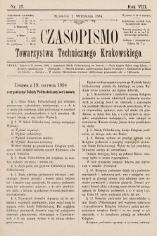 Czasopismo Towarzystwa Technicznego Krakowskiego. 1894, nr 17