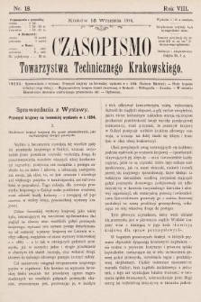 Czasopismo Towarzystwa Technicznego Krakowskiego. 1894, nr 18