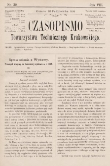 Czasopismo Towarzystwa Technicznego Krakowskiego. 1894, nr 20