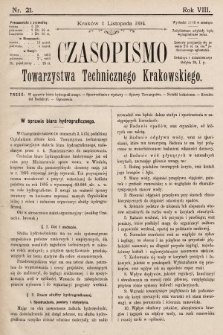 Czasopismo Towarzystwa Technicznego Krakowskiego. 1894, nr 21